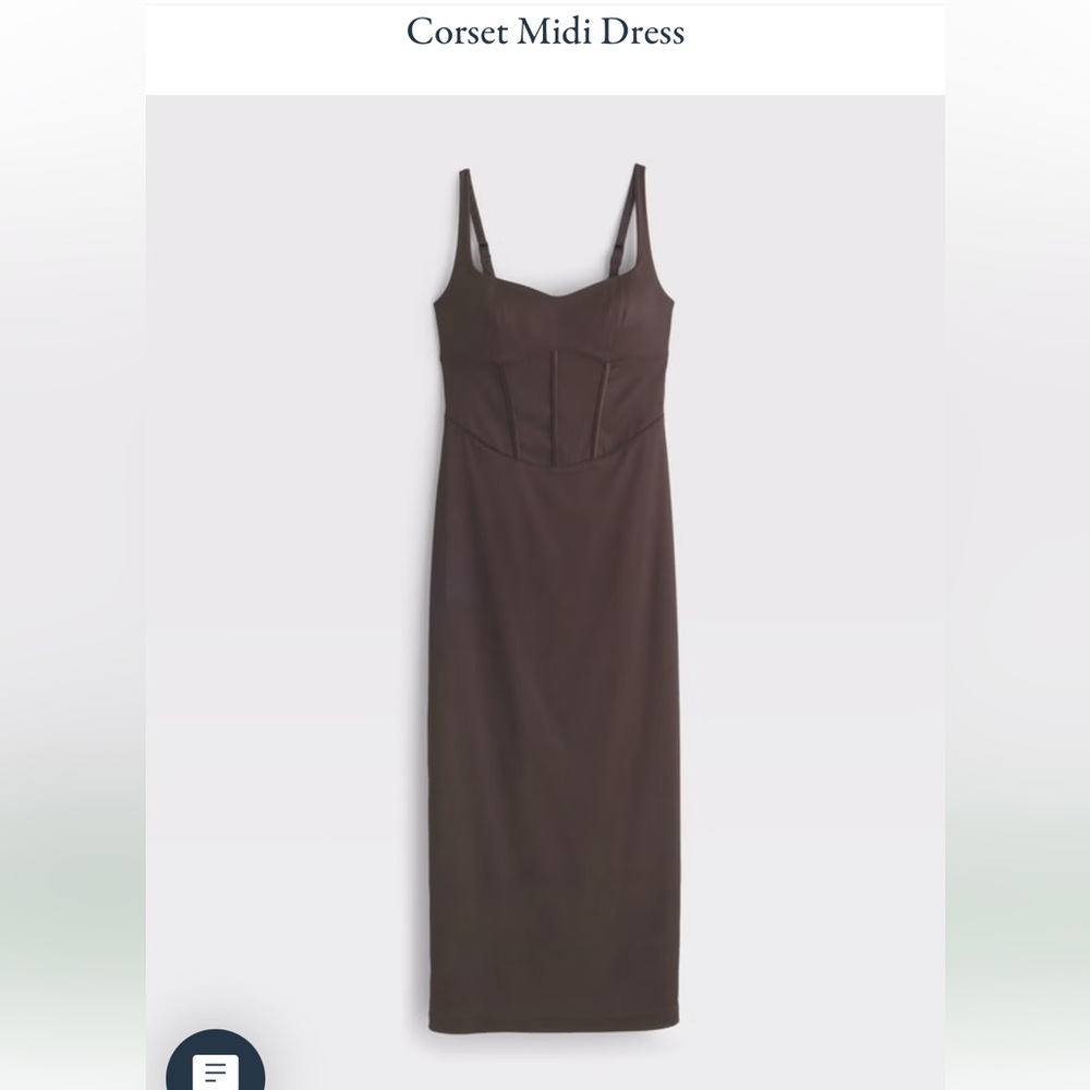 NWT Abercrombie Brown Corset Midi Dress